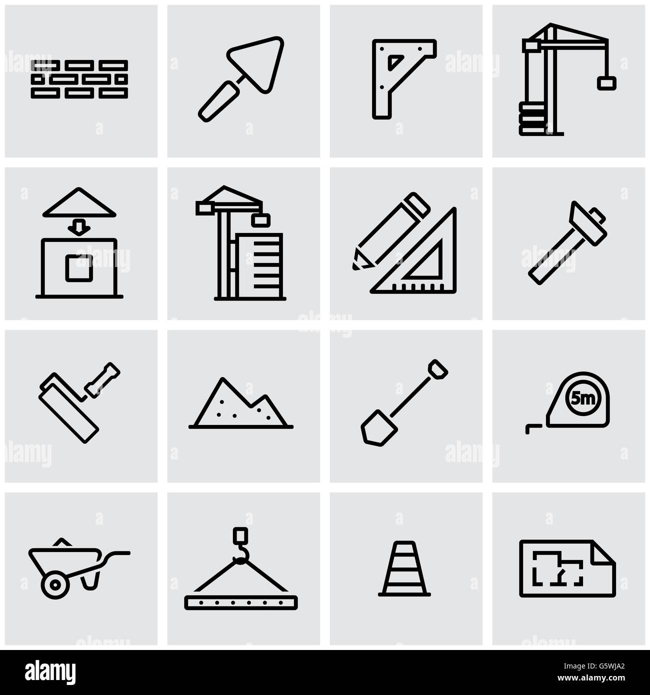 Vector line construction icon set Stock Vector Image & Art - Alamy