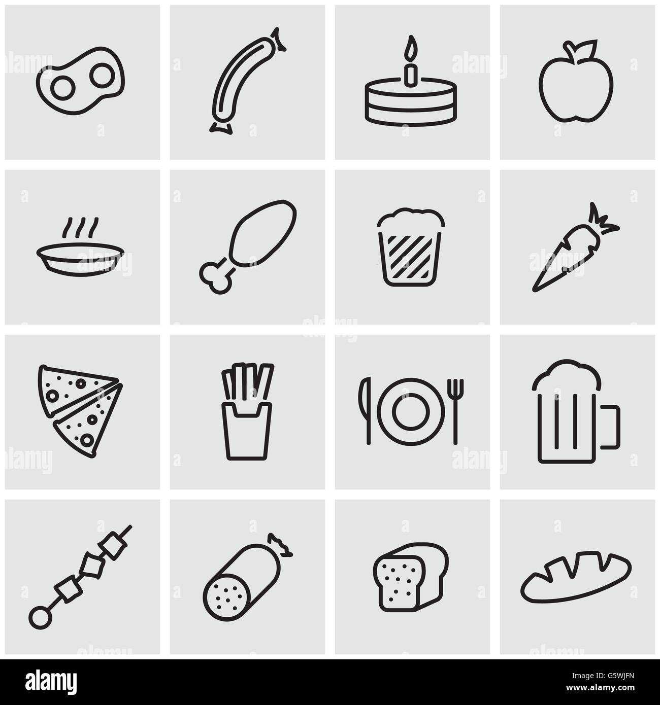 No food thin line Stock Vector Images - Alamy