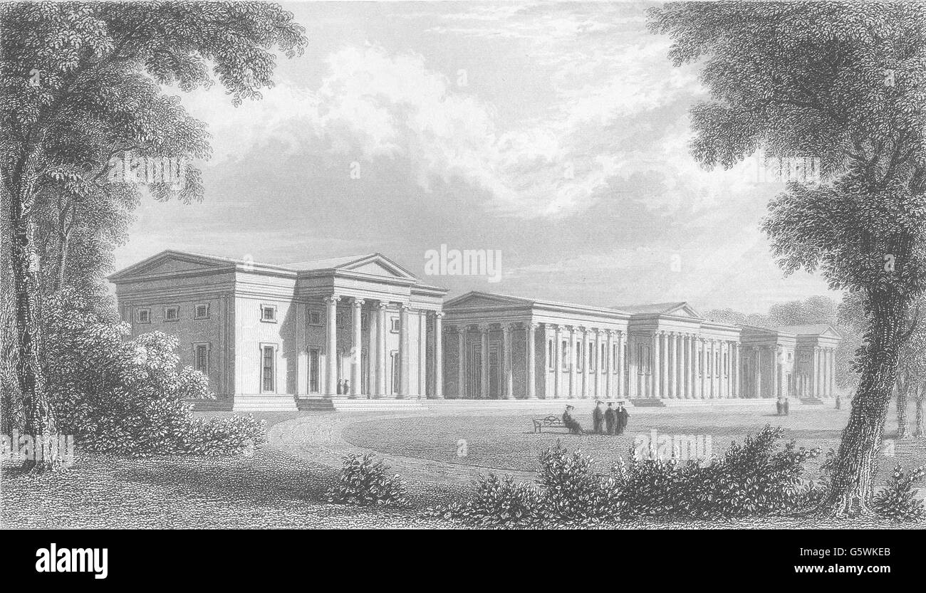 CAMBRIDGE: Downing College 'as it will appear when completed'. (Le Keux), c1842 Stock Photo