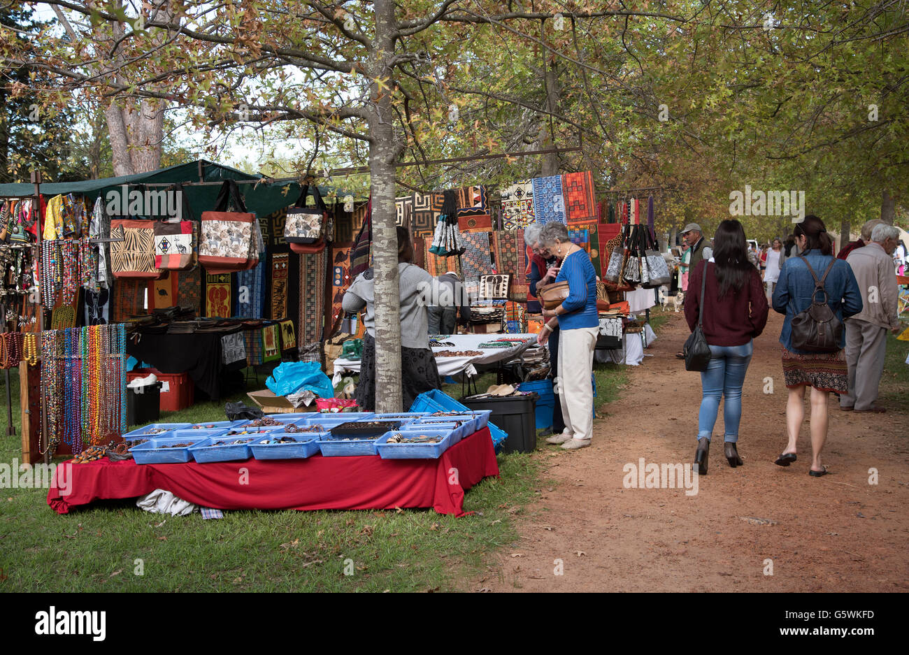 Visitors to a craft market in Somerset West in the Western Cape