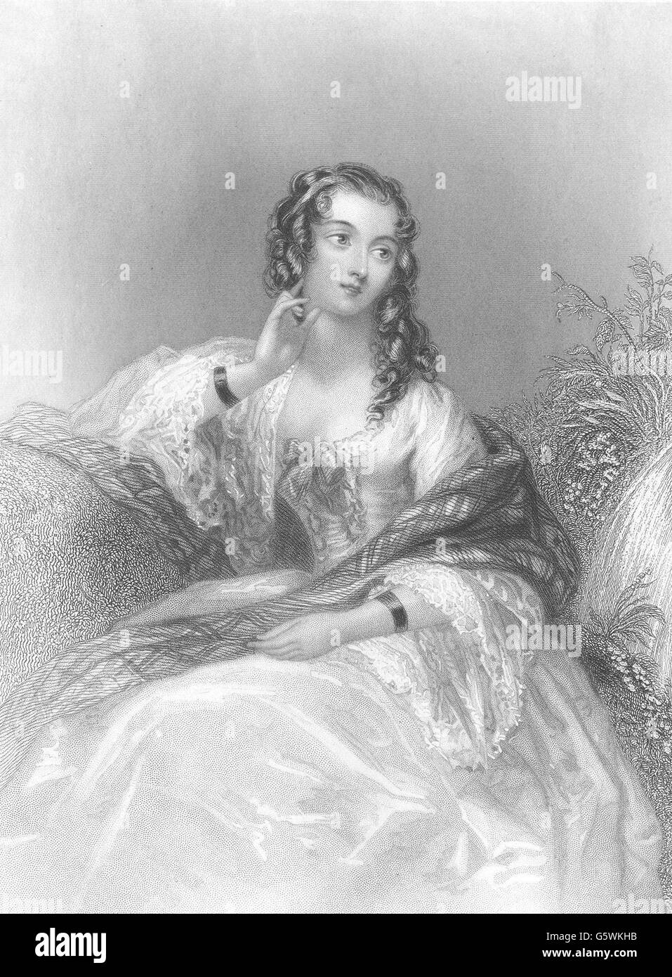 WALTER SCOTT: Lucy Ashton (Bride of Lammermoor), antique print 1841 Stock Photo