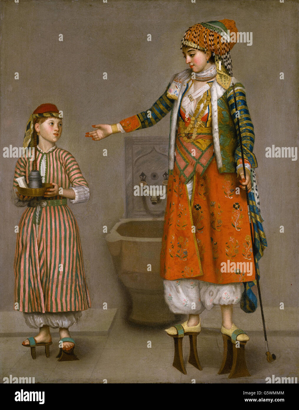 Jean-Etienne Liotard - A Frankish Woman and Her Servant - Stock Photo