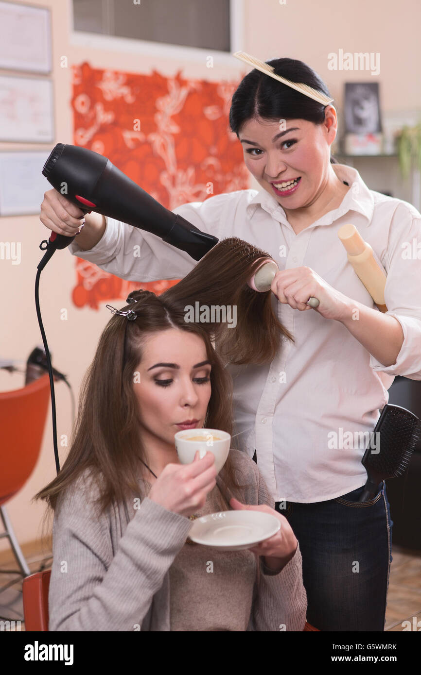 Beautiful lady in hairdressing saloon Stock Photo Alamy