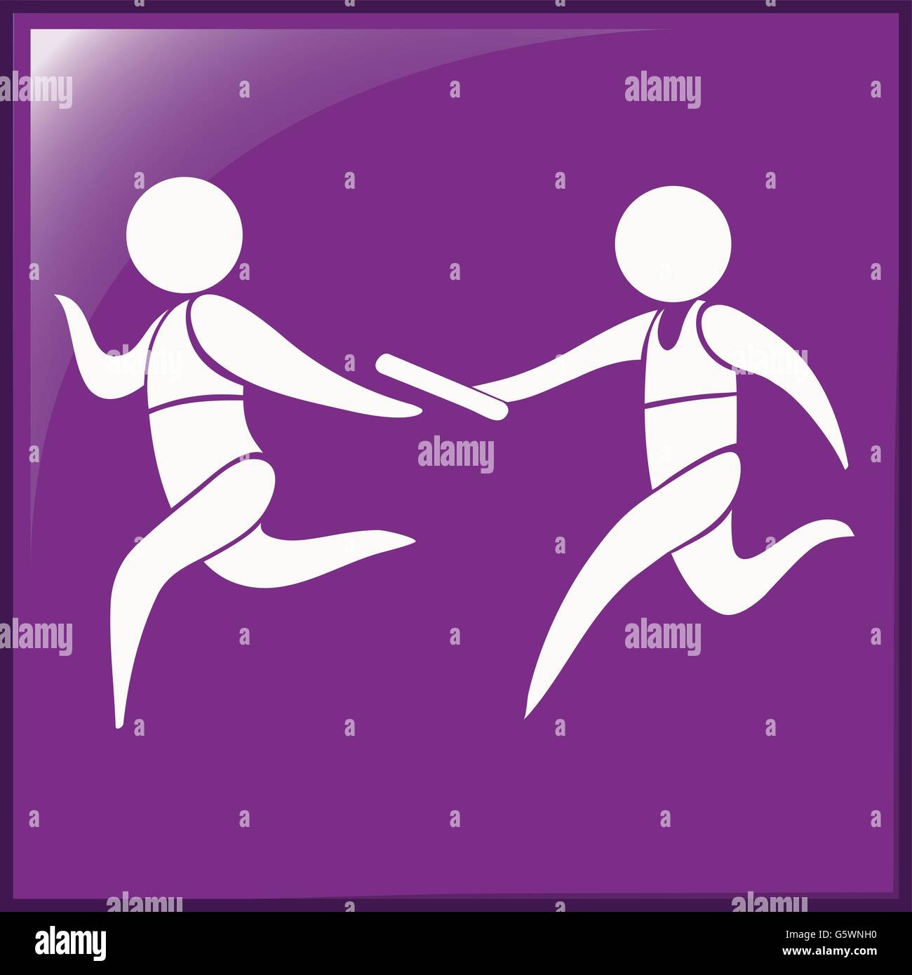 Relay running icon on purple background illustration Stock Vector Image ...