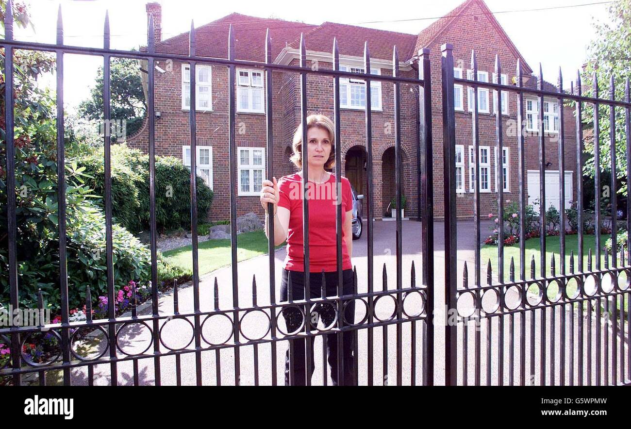 Mrs Meira Sabi, at the gates of her North London Hampsted home. Mrs Sabi's husband, a lawyer specialising in international commercial arbitration cases, has had his appeal against an Environment department planning inspector's decision in October last year . * upholding Barnet council's refusal of planning permission which would have allowed him to keep the 1.8 metre high gates, put up 18 months ago. Stock Photo