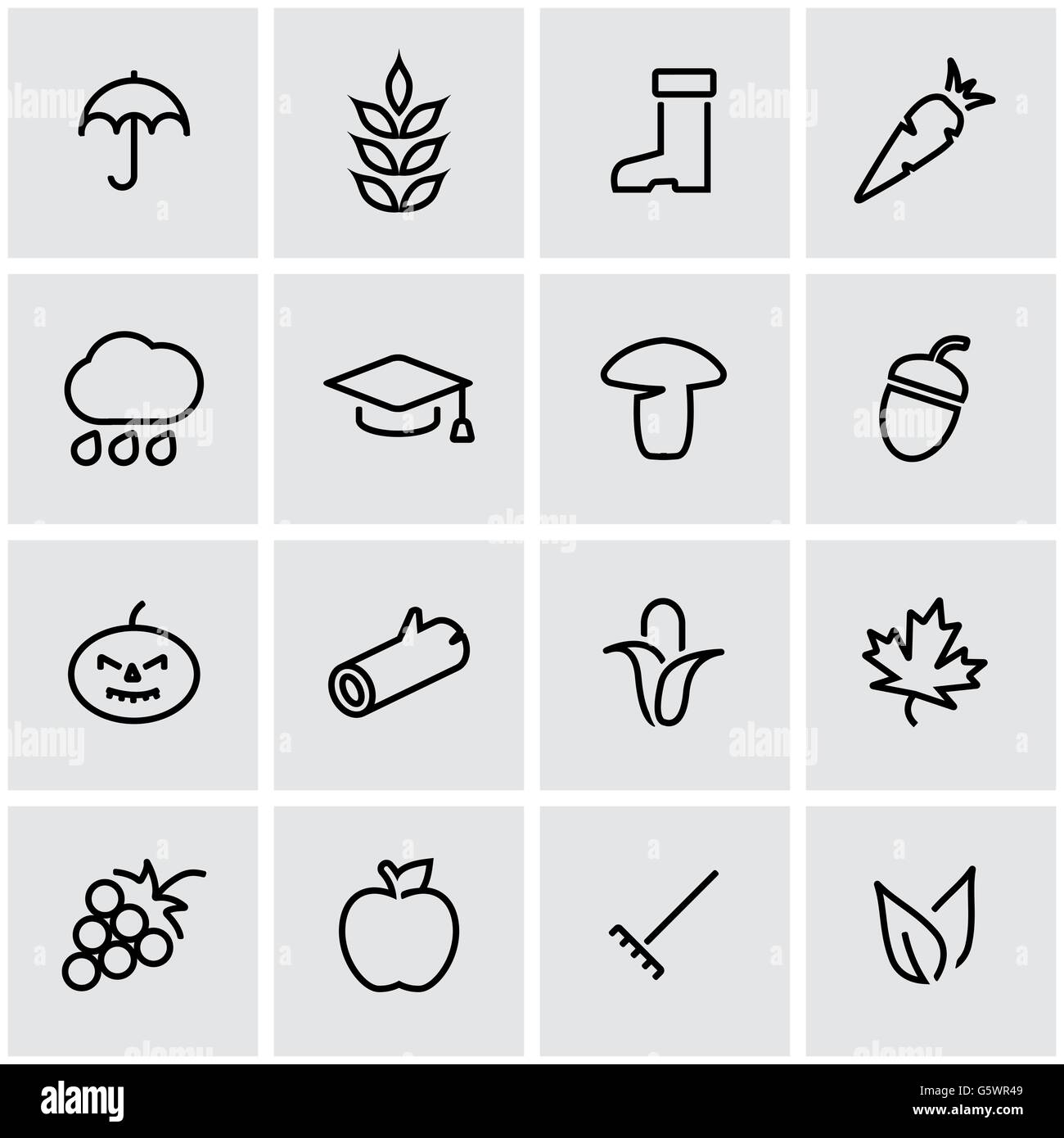 Vector line autumn icon set Stock Vector Image & Art - Alamy