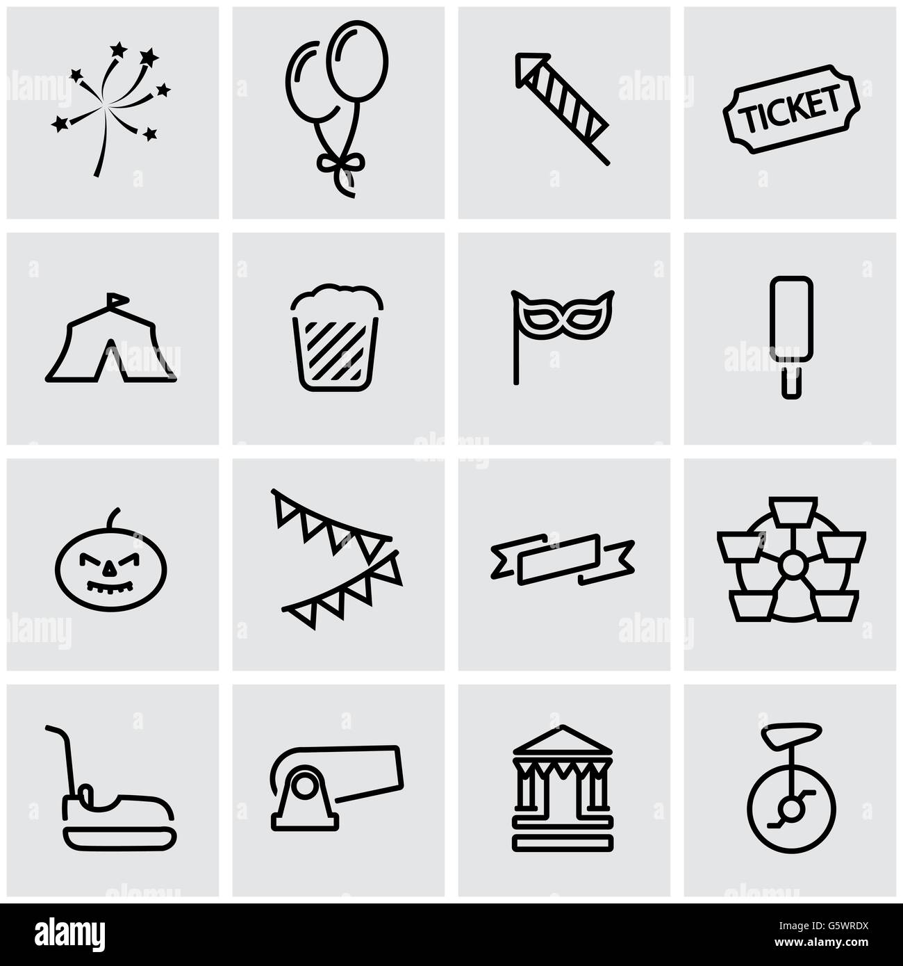 Vector line carnival icon set Stock Vector Image & Art - Alamy