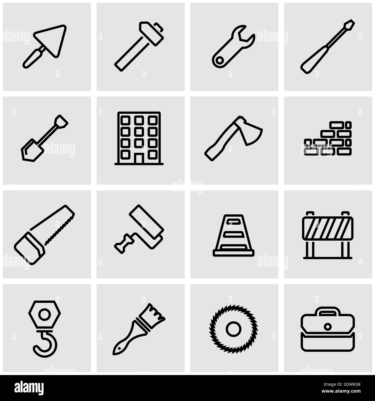 Vector line construction icon set Stock Vector Image & Art - Alamy