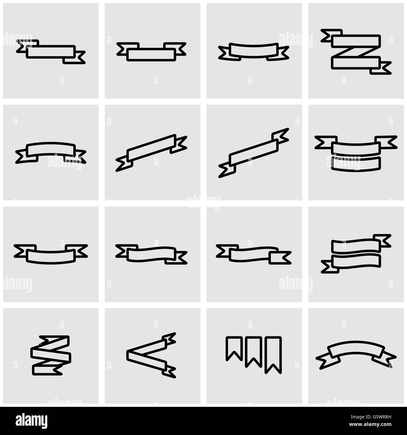 Vector line ribbon icon set Stock Vector Image & Art - Alamy