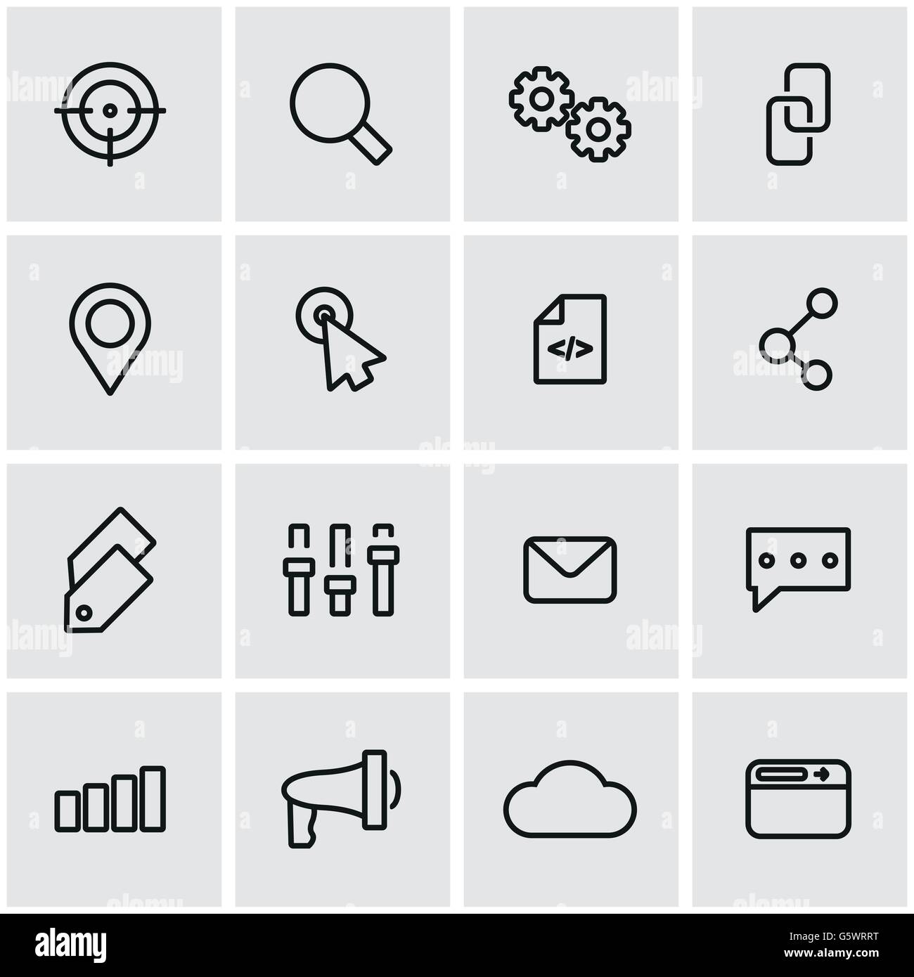 Vector line seo icon set Stock Vector Image & Art - Alamy