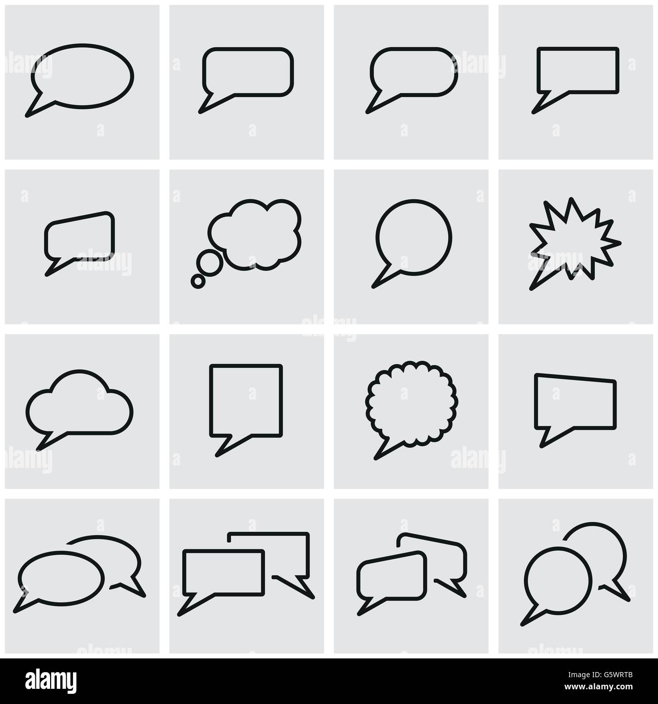 Vector line speach bubbles icon set Stock Vector Image & Art - Alamy