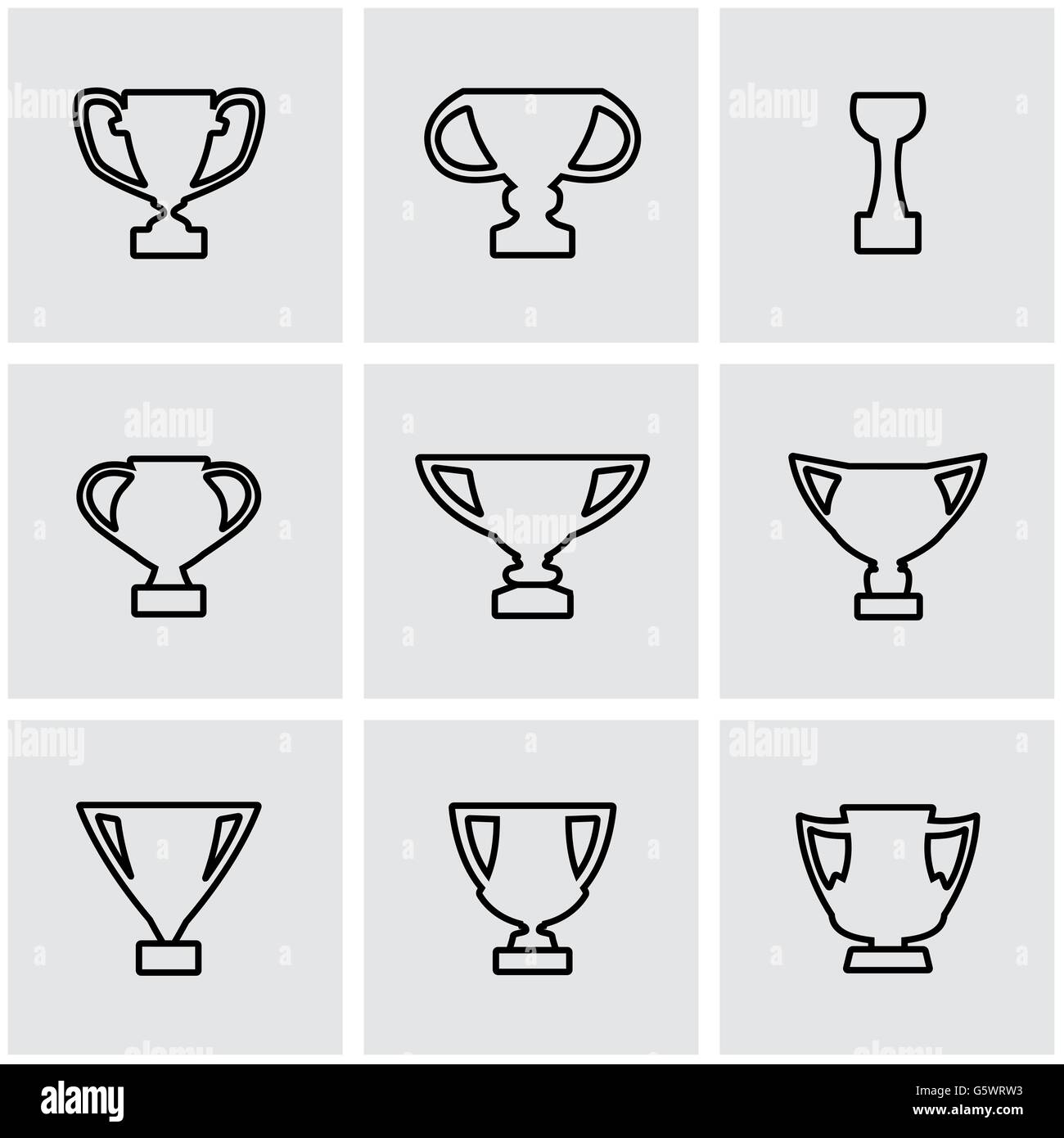 Vector line trophy icon set Stock Vector Image & Art - Alamy