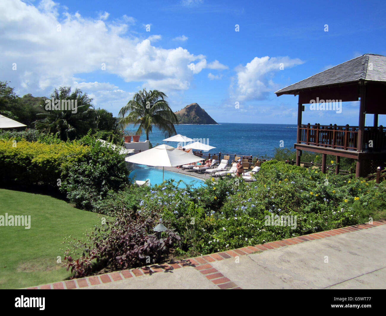 Travel pictures of Saint Lucia. Cap Maison Resort Hotel in Saint Lucia. Stock Photo