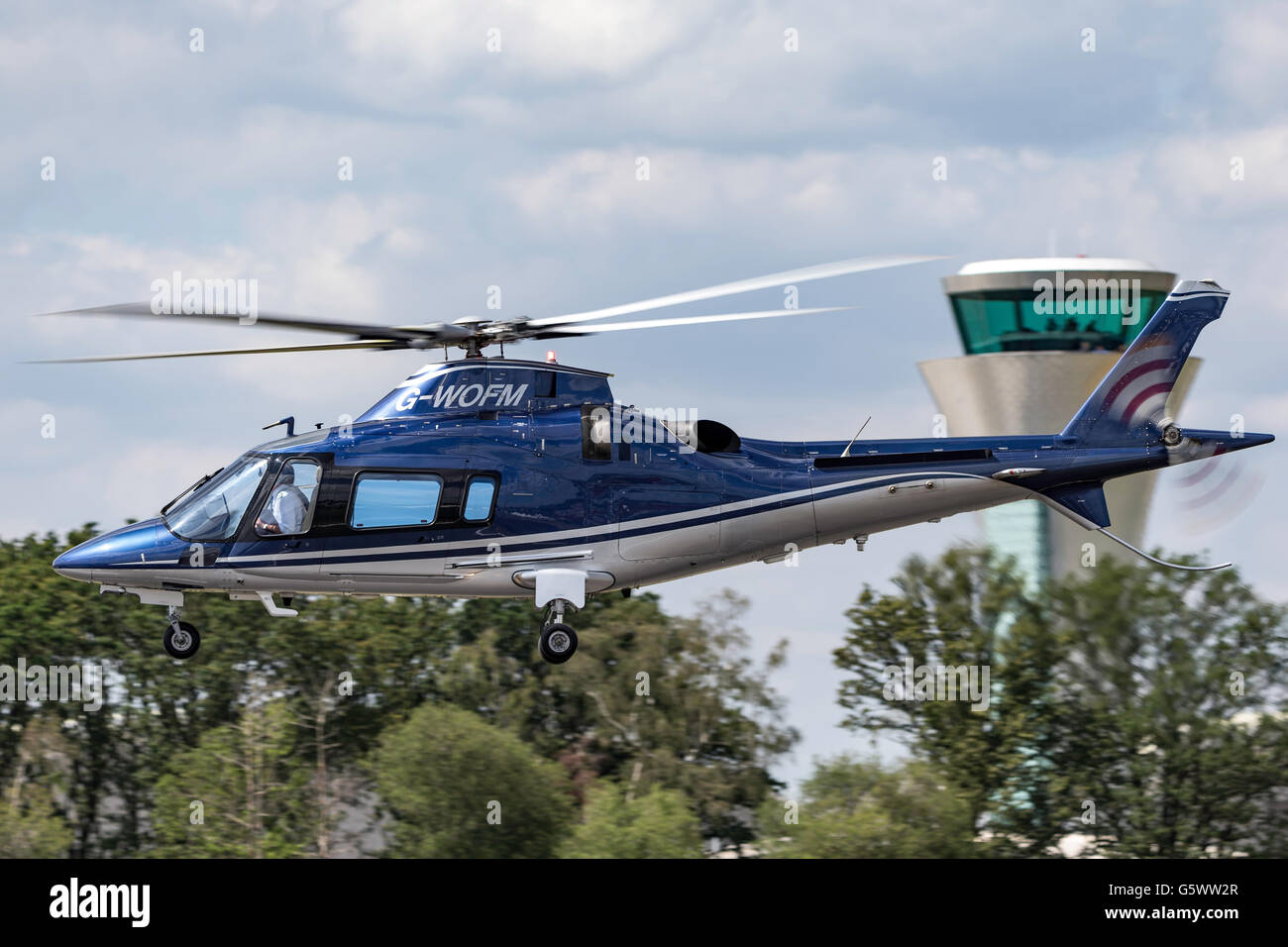 AgustaWestland AW-109E Helicopter G-WOFM Stock Photo