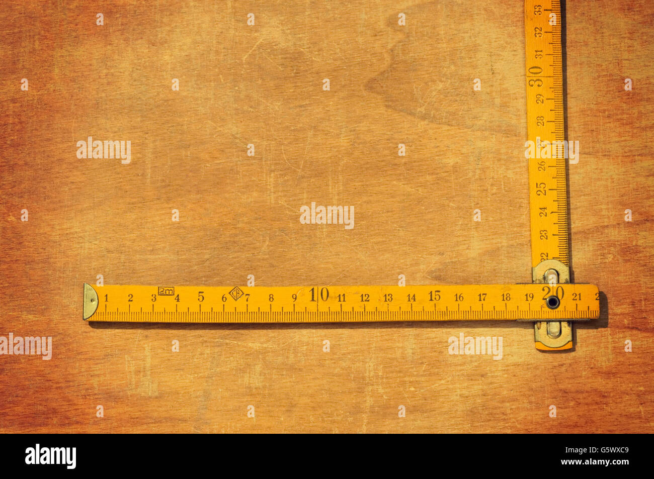 folding rule (metric system) Stock Photo
