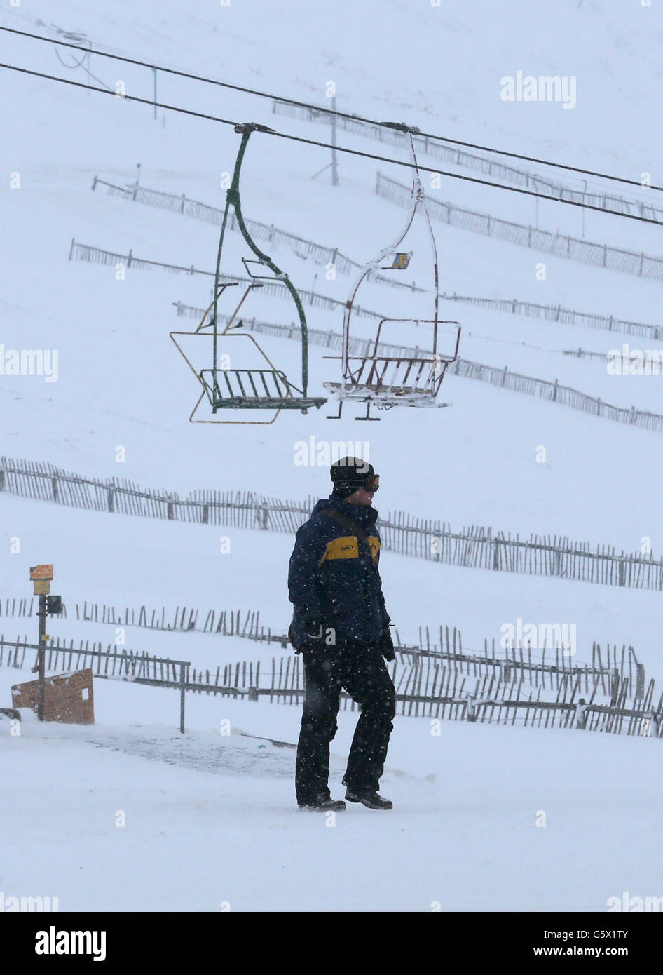 Chairlift accident at ski resort Stock Photo Alamy