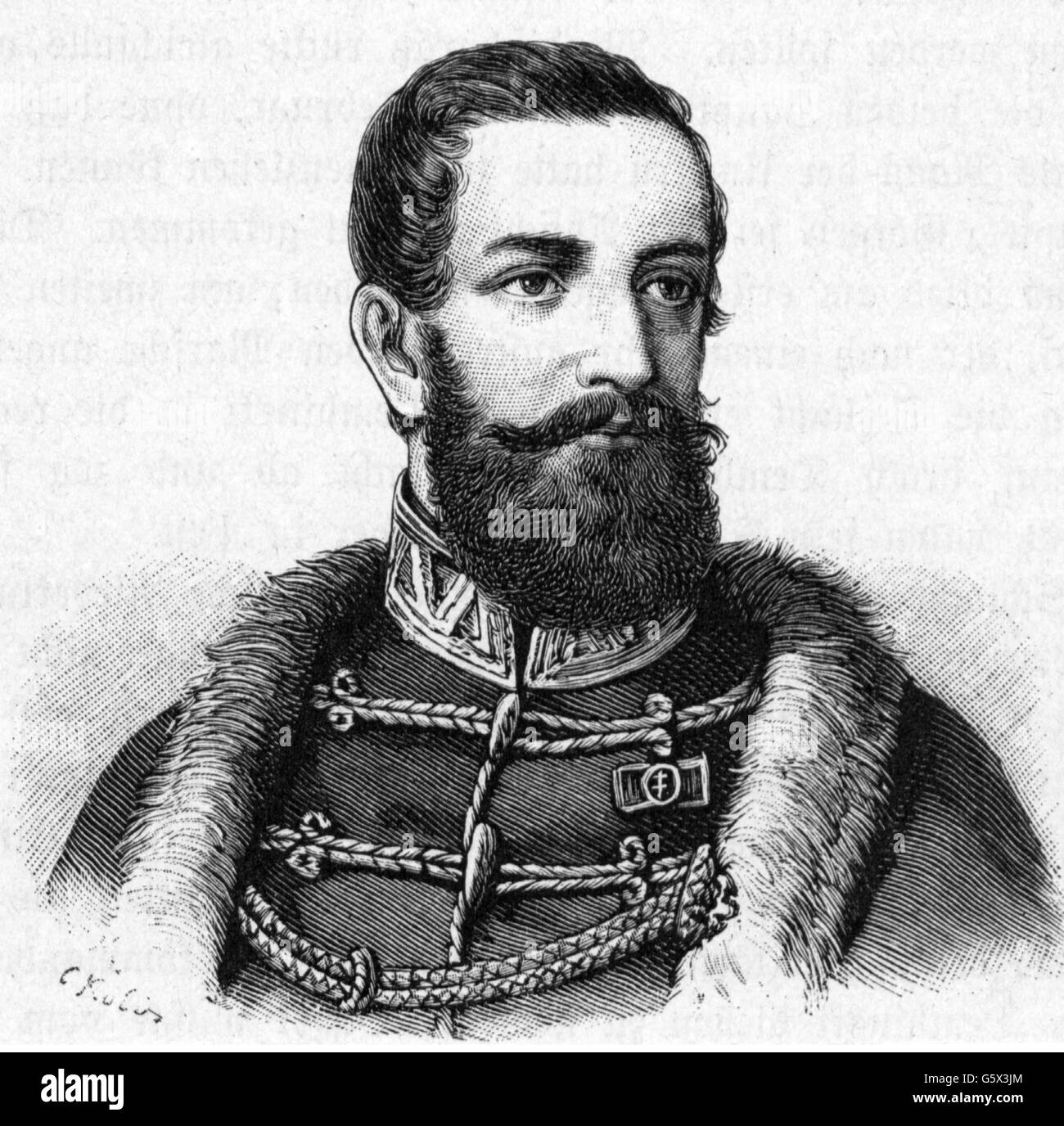Klapka, Gyoergy, 7.4.1820 - 17.5.1892, Hungarian general, portrait, wood engraving, 19th century, Stock Photo
