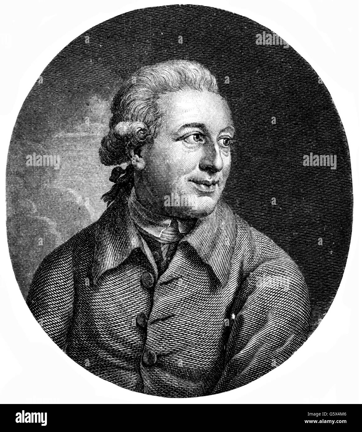 Forster, Johann Reinhold, 22.10 1729 - 9.12.1798, German natural scientist, portrait, wood engraving, 19th century, Stock Photo