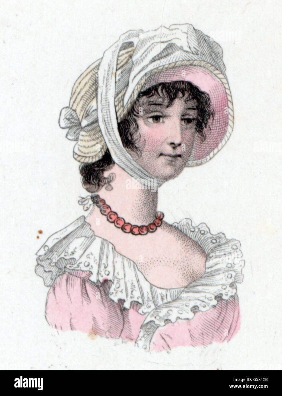 fashion, 19th century, woman with summer hat, 1804,  Additional-Rights-Clearences-Not Available Stock Photo - Alamy