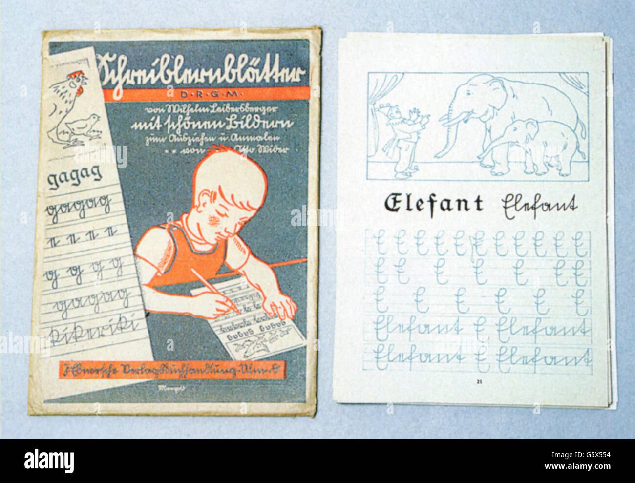 pedagogy, teaching aids, exercise book for writing lessons, 1920