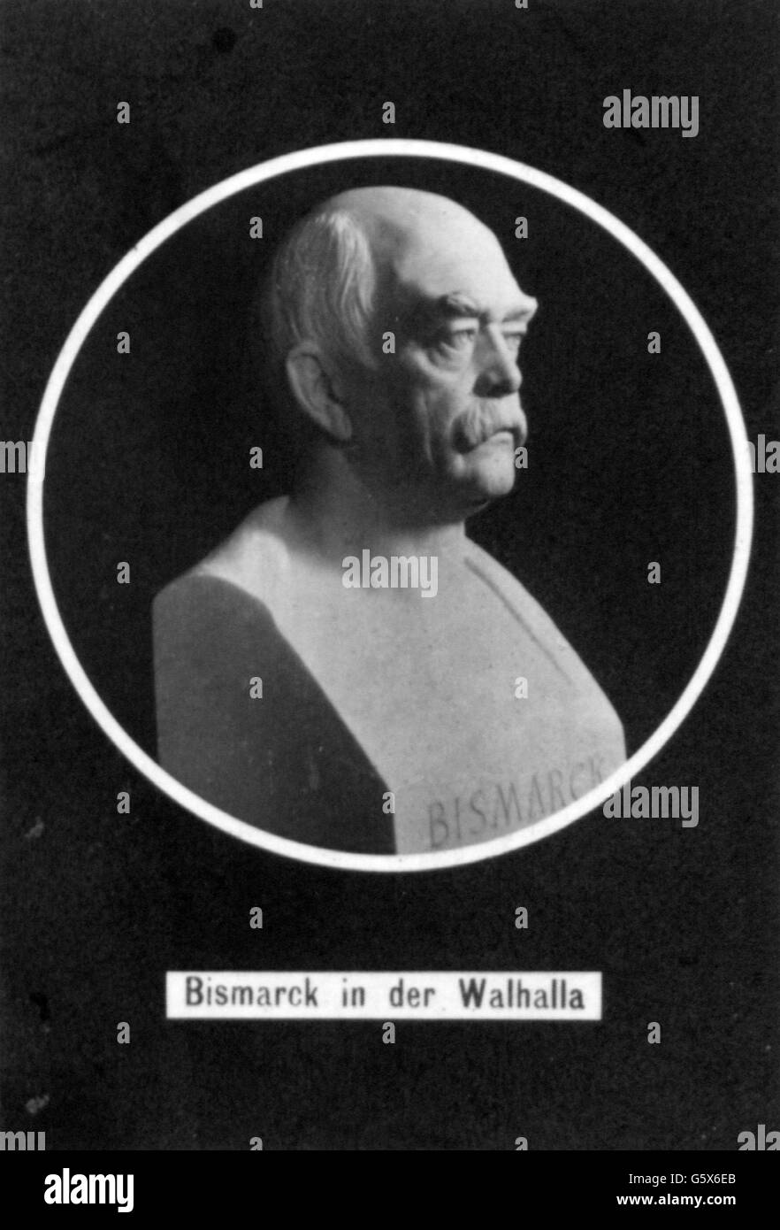 Bismarck, Otto von, 1.4.1815 - 30.7.1898, German politician, portrait, bust by Kurz, 1908, Walhalla, Stock Photo