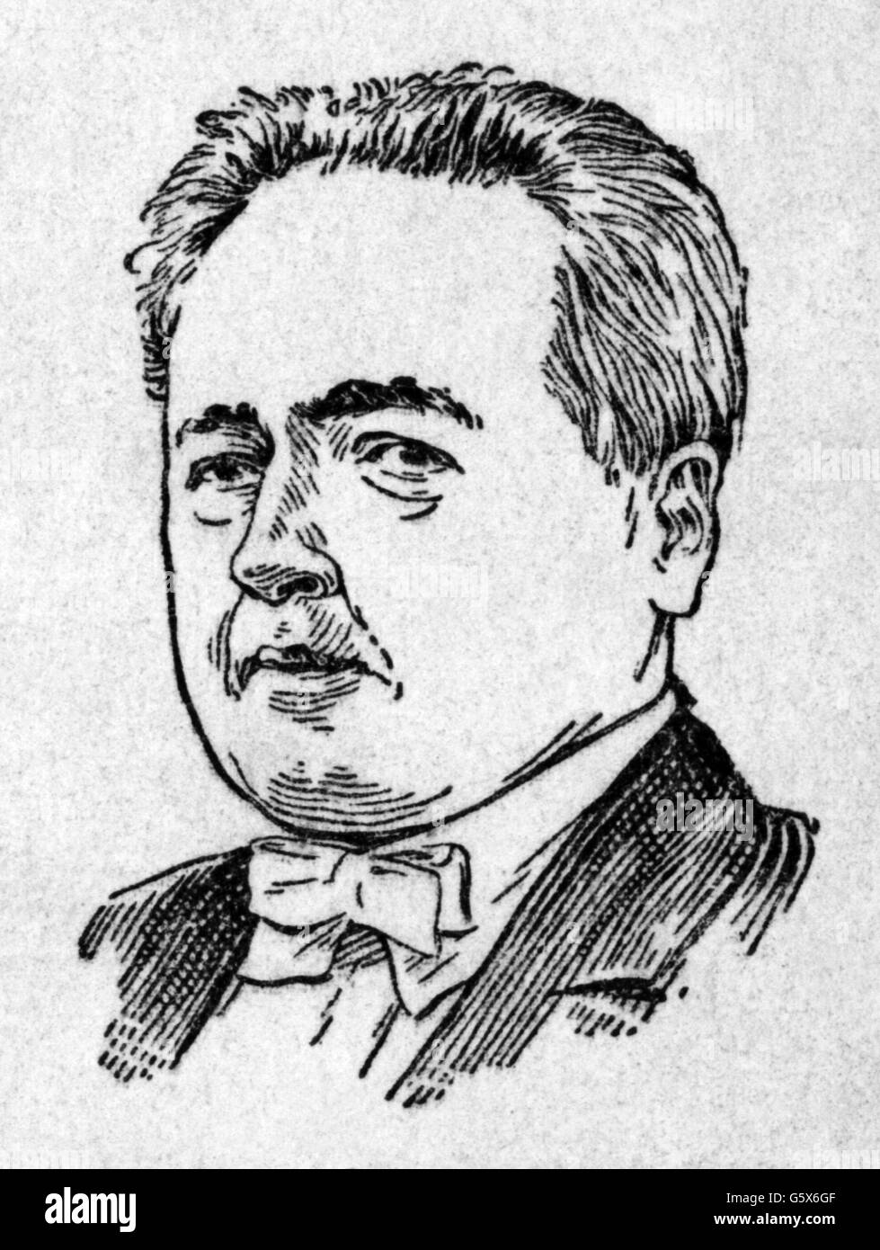 Gauk, Aleksandr Vasilyevich, 3.8. / 15.8.1893 - 30.3.1963, Ukrainian composer and conductor, portrait, drawing from a Soviet encyclopedia, mid 20th century, Stock Photo