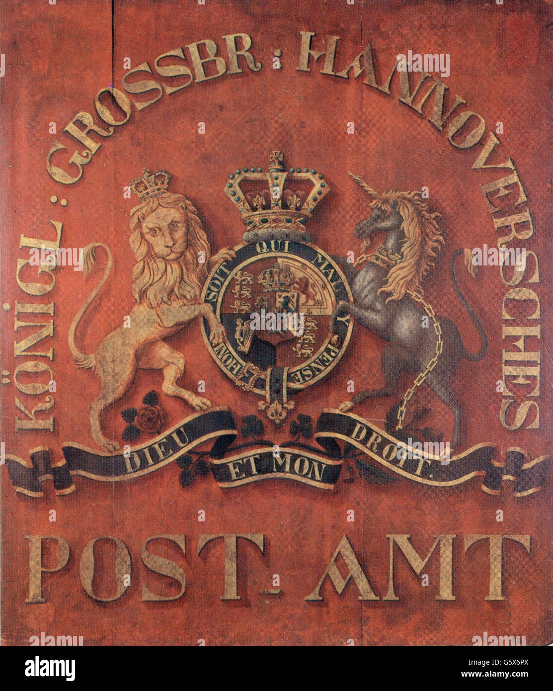mail / post, post office, Germany, Royal Great Britannic-Hanoveran mail, house sign, circa 1825, Additional-Rights-Clearences-Not Available Stock Photo