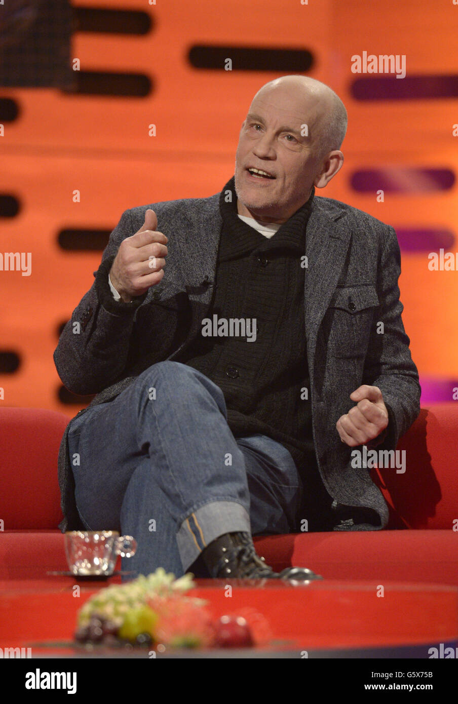 John Malkovich during the filming of the Graham Norton Show at London Studios. Stock Photo
