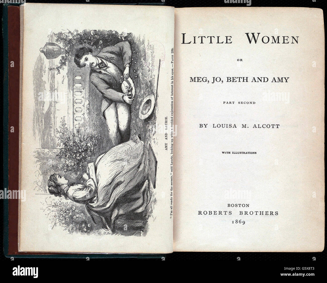 literature, title and title page, 'Little Women', by Louisa May Alcott (1832 - 1888), second part, title, Roberts Brothers, Boston, 1869, Additional-Rights-Clearences-Not Available Stock Photo