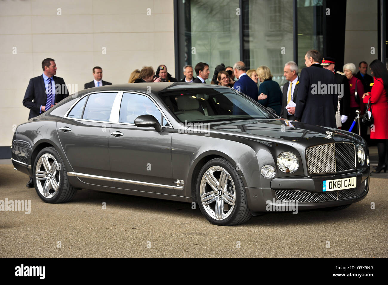 A royal Bently car outside the Royal Welsh College of Music and Drama, Cardiff, Wales. Stock Photo