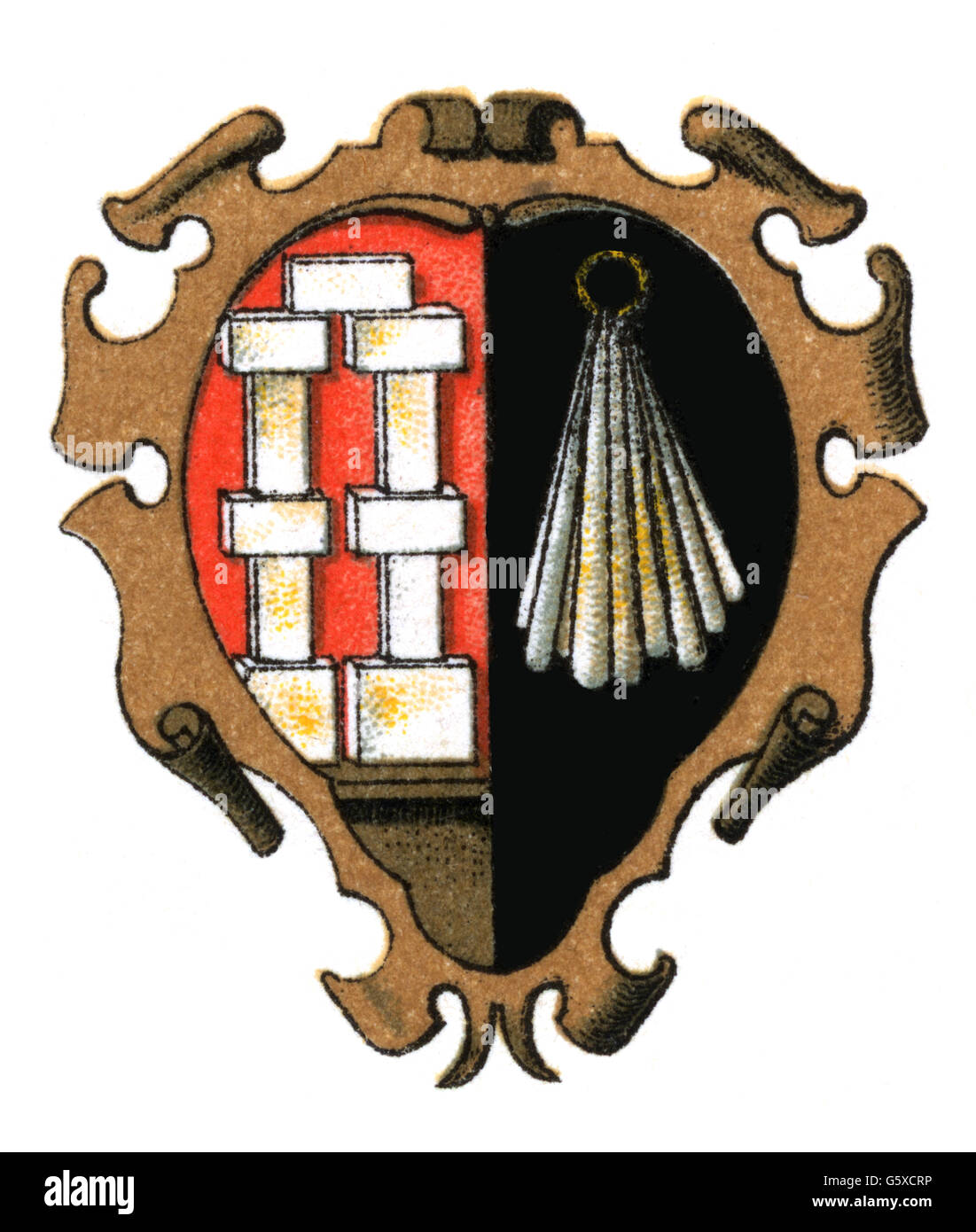 heraldry, coat of arms, guild coat of arms, Germany, soap boilers, Chromolithograph, 19th century, soap boiler, hygienics, guilds, guild symbol, handicraft, handcraft, craft, profession, professions, historic, historical, clipping, cut out, cut-out, cut-outs, Additional-Rights-Clearences-Not Available Stock Photo