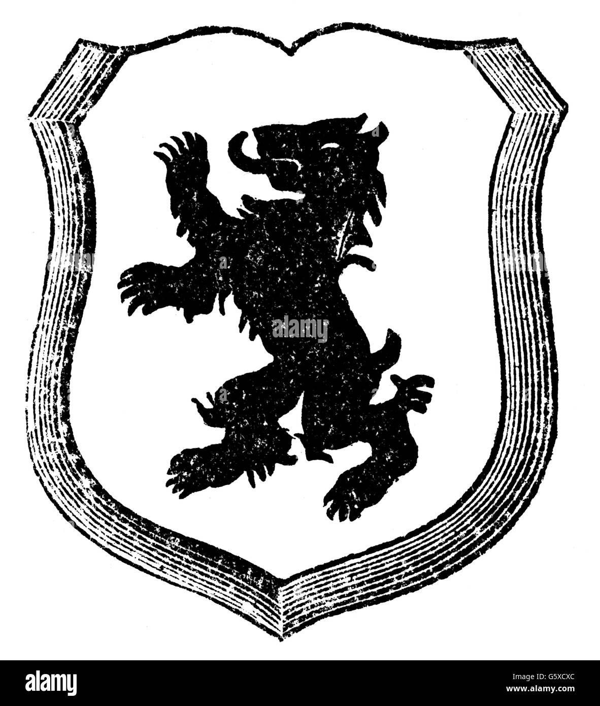 heraldry, coat of arms, Germany, city arms, Berlin, wood engraving, 1892, Additional-Rights-Clearences-Not Available Stock Photo