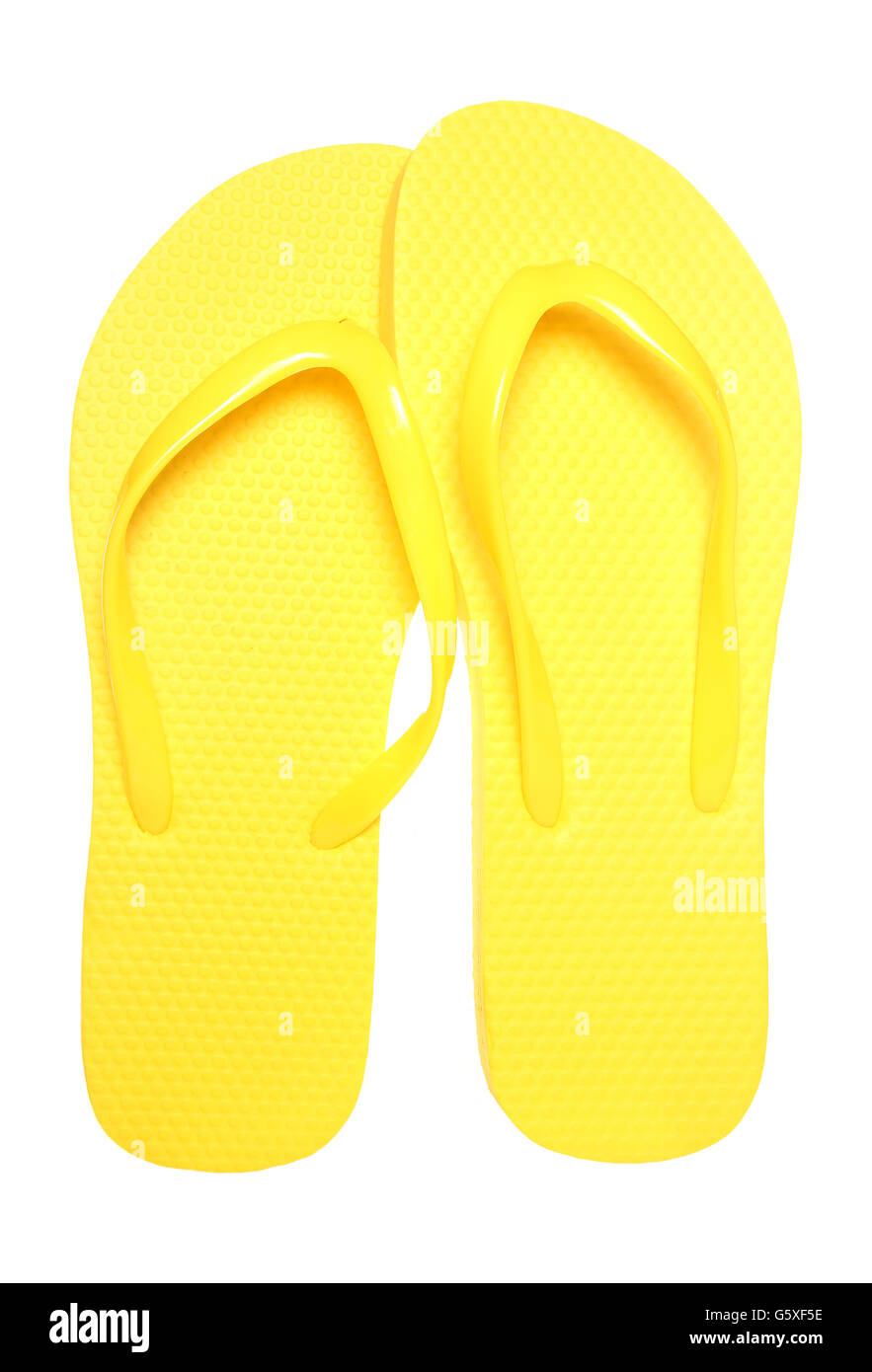 pair of yellow flip flops cutout Stock Photo - Alamy