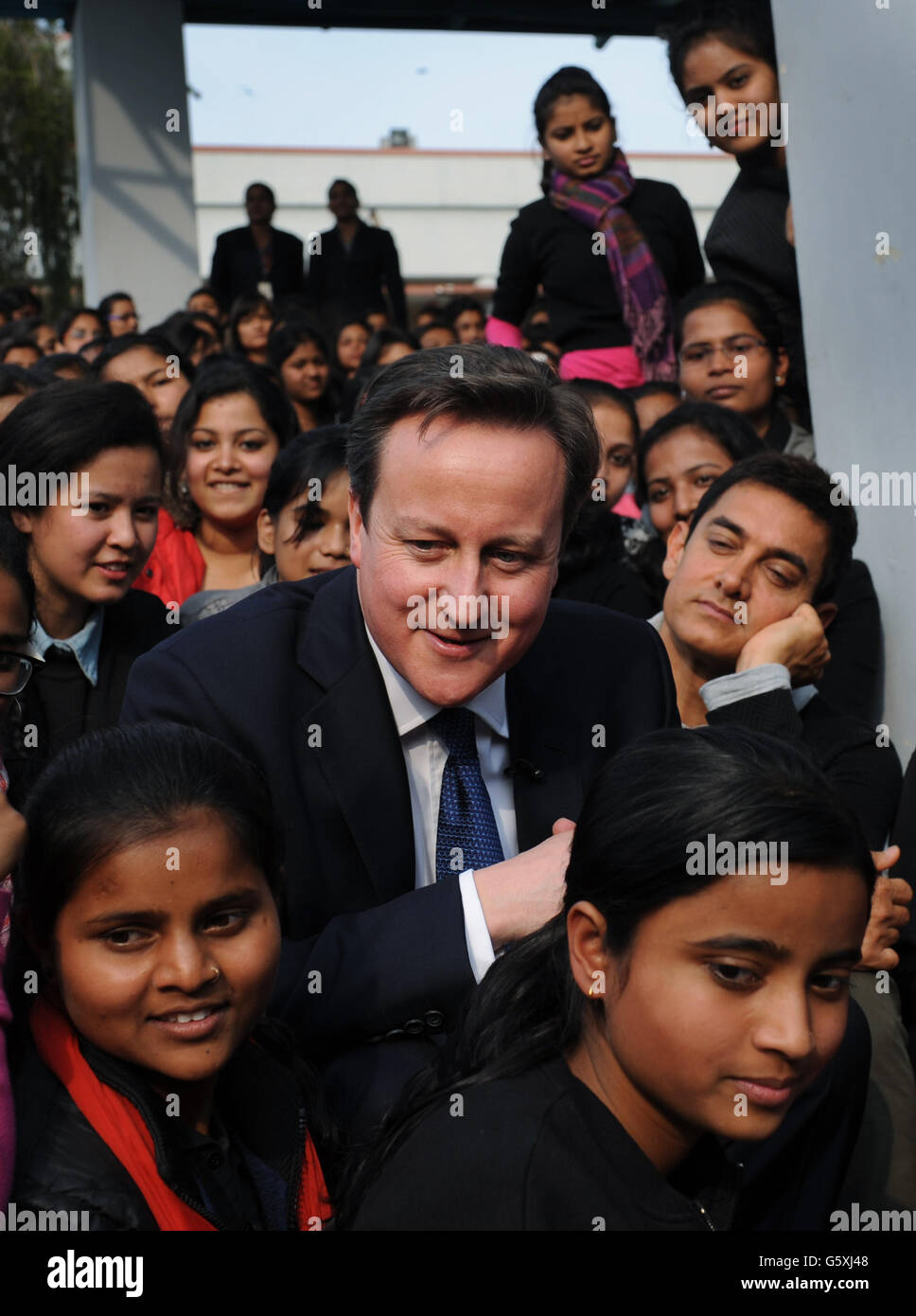 Cameron visit to India - Day 2 Stock Photo