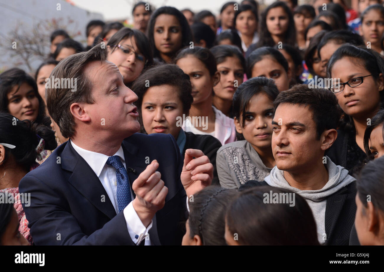 Cameron visit to India - Day 2 Stock Photo