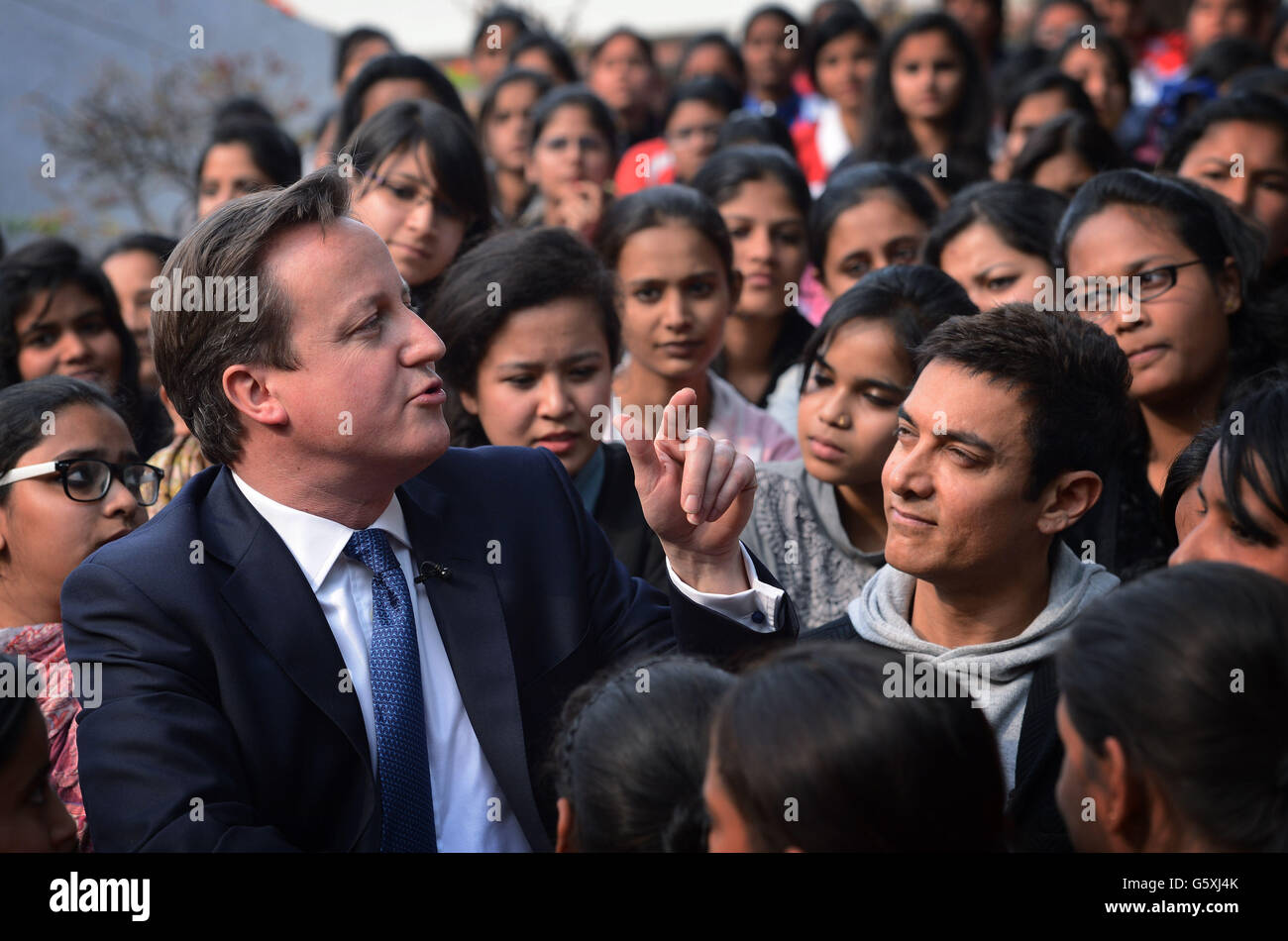 Cameron visit to India - Day 2 Stock Photo