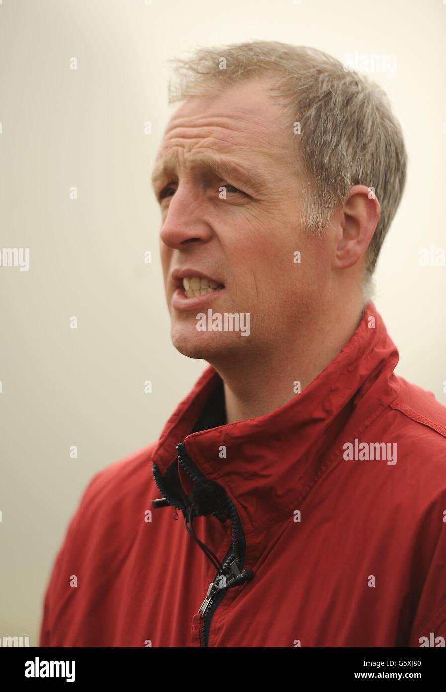 Horse Racing David Pipe Stable Visit Pond House. Trainer David Pipe during the visit to