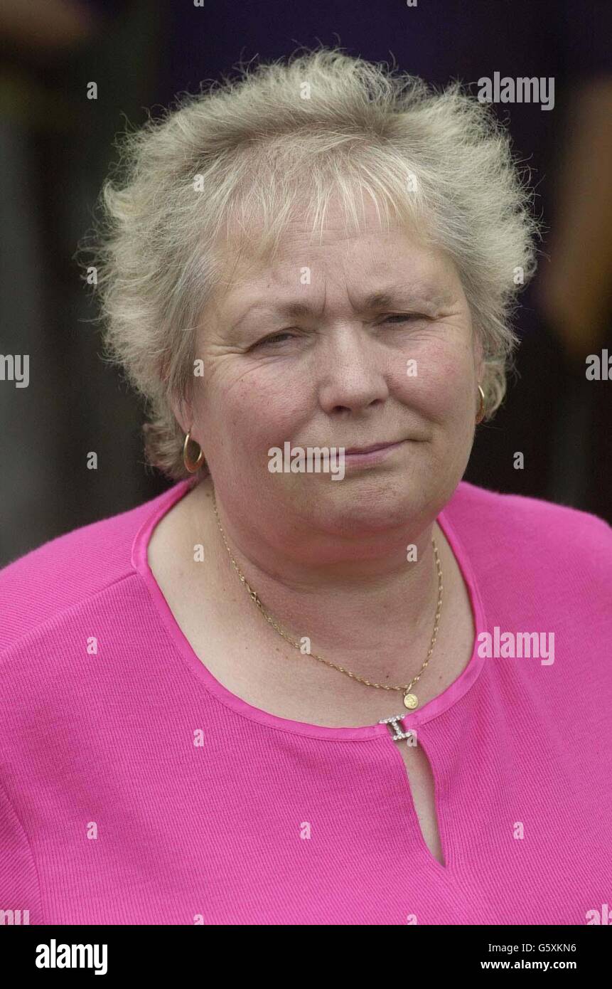 Fifty eight year old Aileen Davidson outside her home in Clackmannan, near Stirling. Yesterday Aileen jumped into the Black Devon River near her home after her grandson, six year old Andrew Davidson fell into the river. Stock Photo