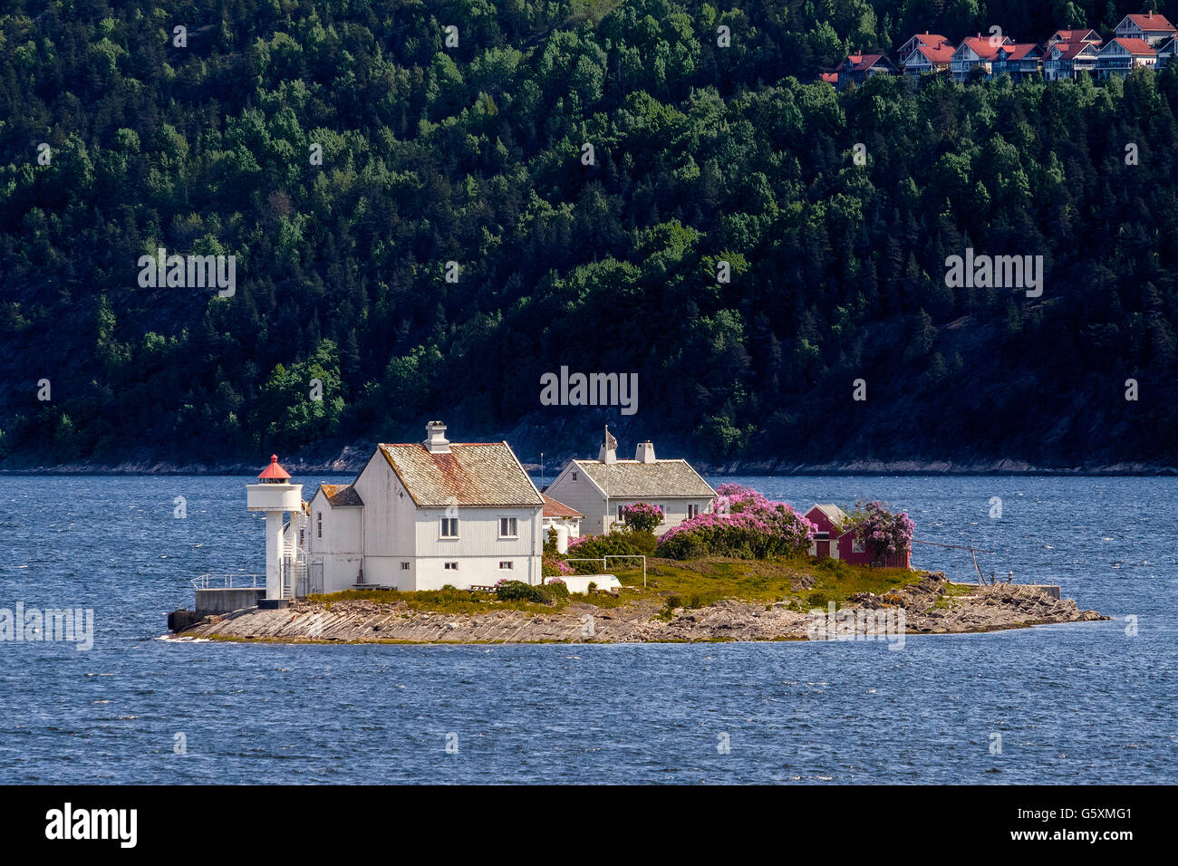 Small Village On An Island Oslofjord Norway Stock Photo