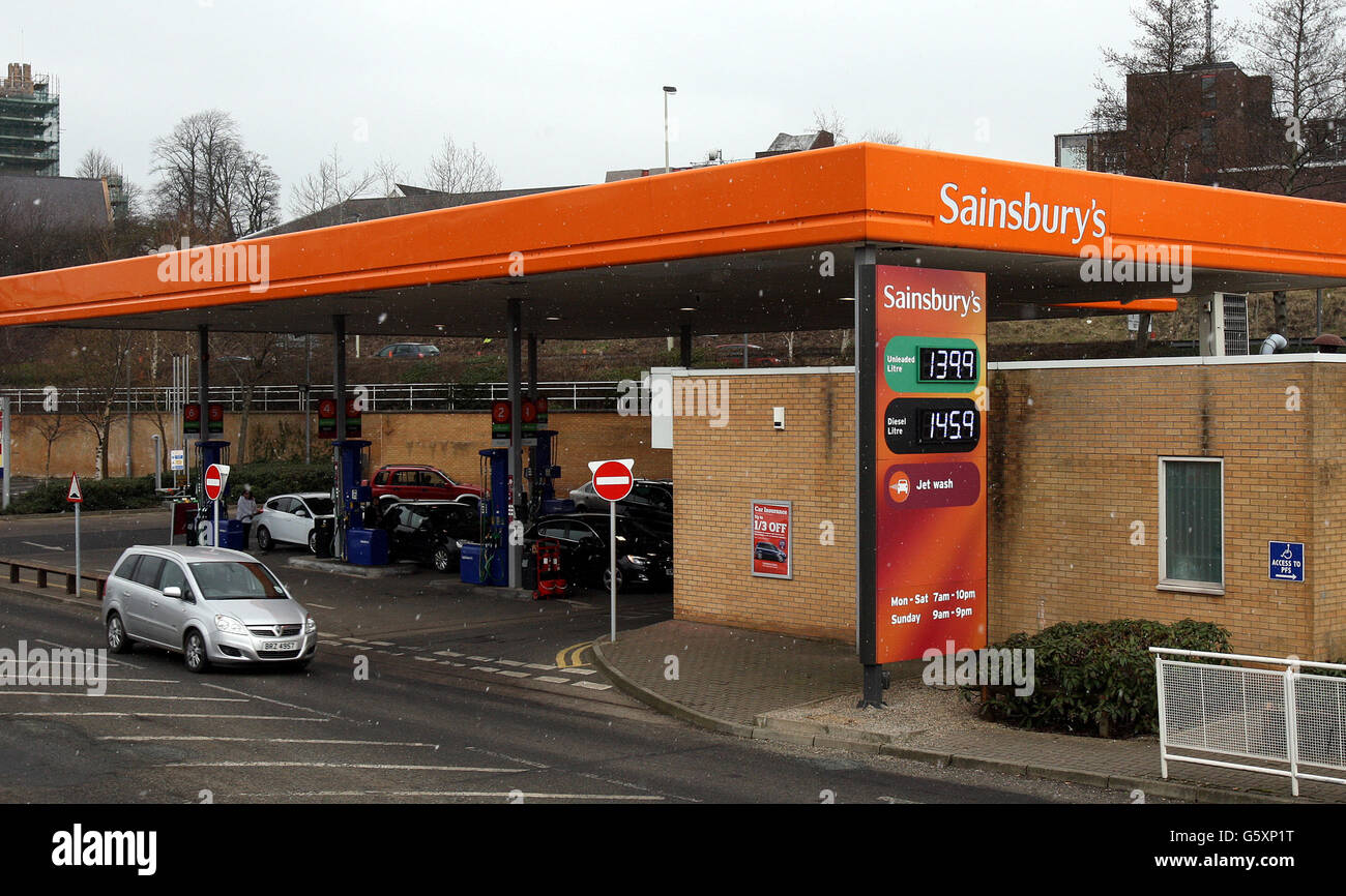 Sainsbury Petrol Station Stock Photo - Alamy