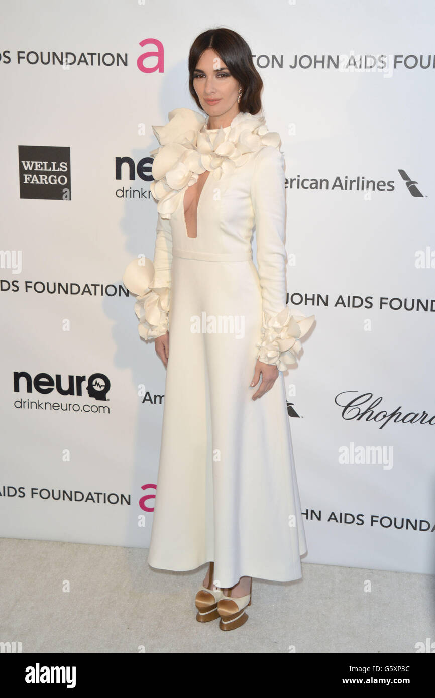 Paz Vega arriving for 2013 Elton John AIDS Foundation Oscar Party held at West Hollywood Park in West Hollywood, Los Angeles. Stock Photo