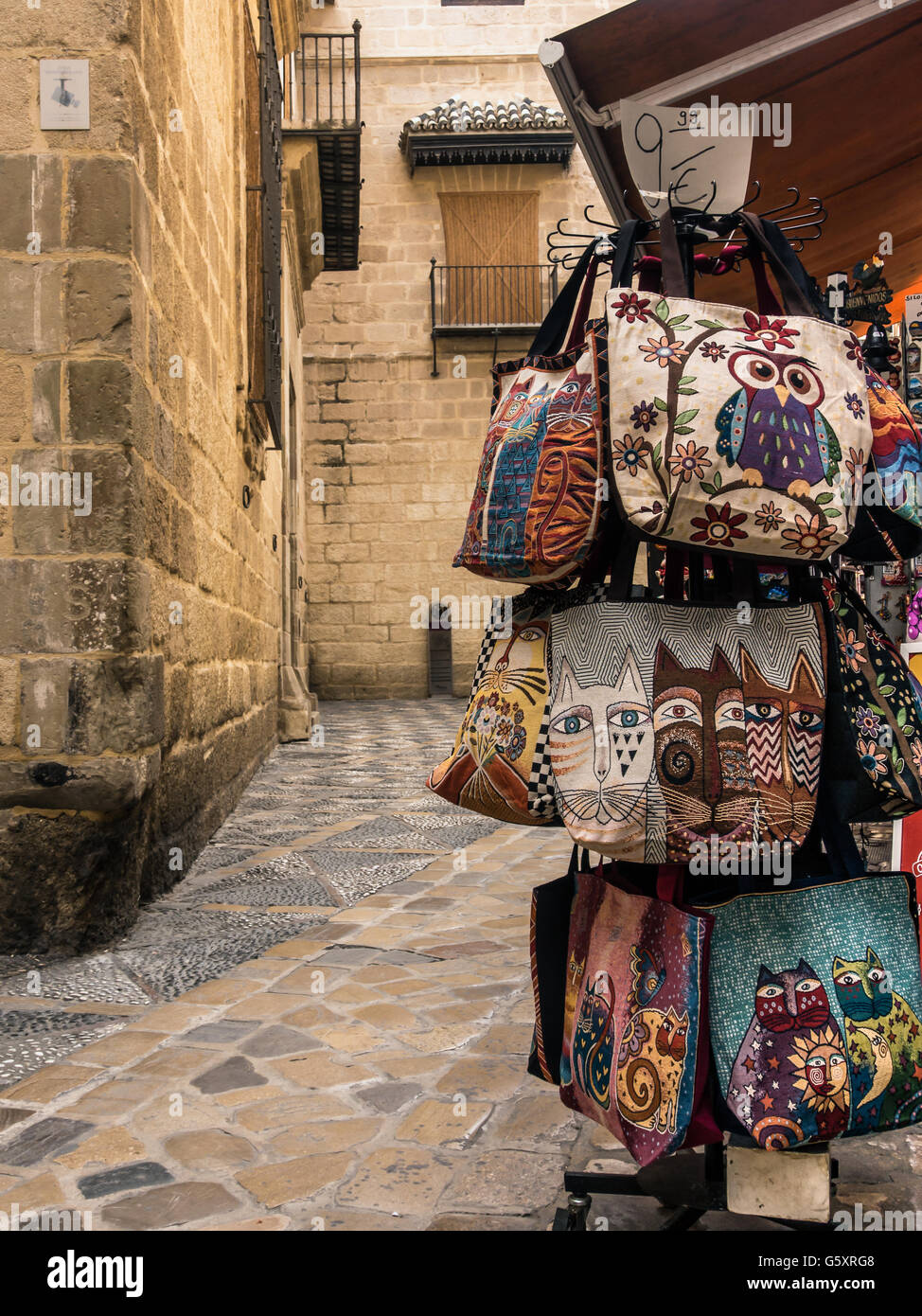 MALAGA, SPAIN Souvenir gift shop by the Pablo Picasso Museum Stock