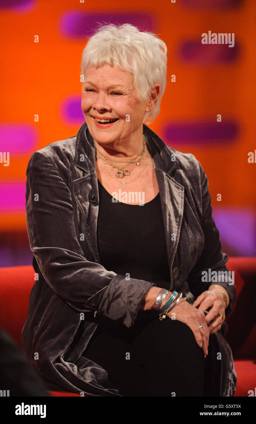 Dame Judi Dench During The Filming Of The Graham Norton Show At London 