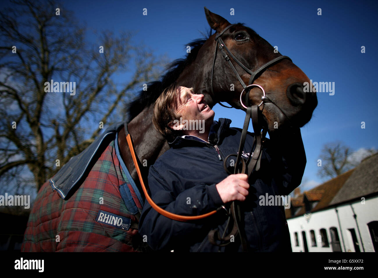 Horse Racing Nicky Henderson Stables Visit Seven Barrows Stock