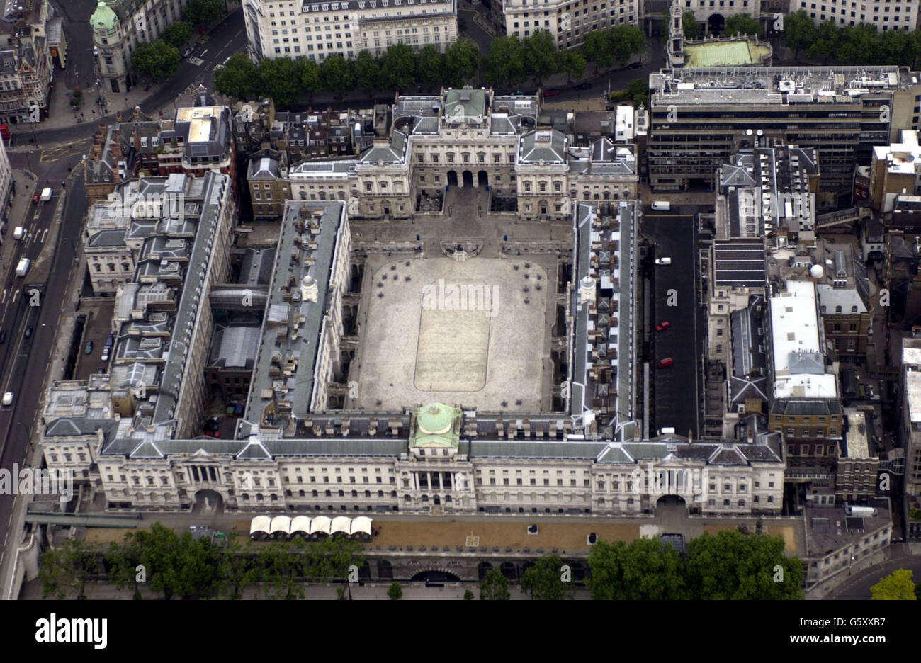 An aerial view of somerset house and its courtyard hires stock