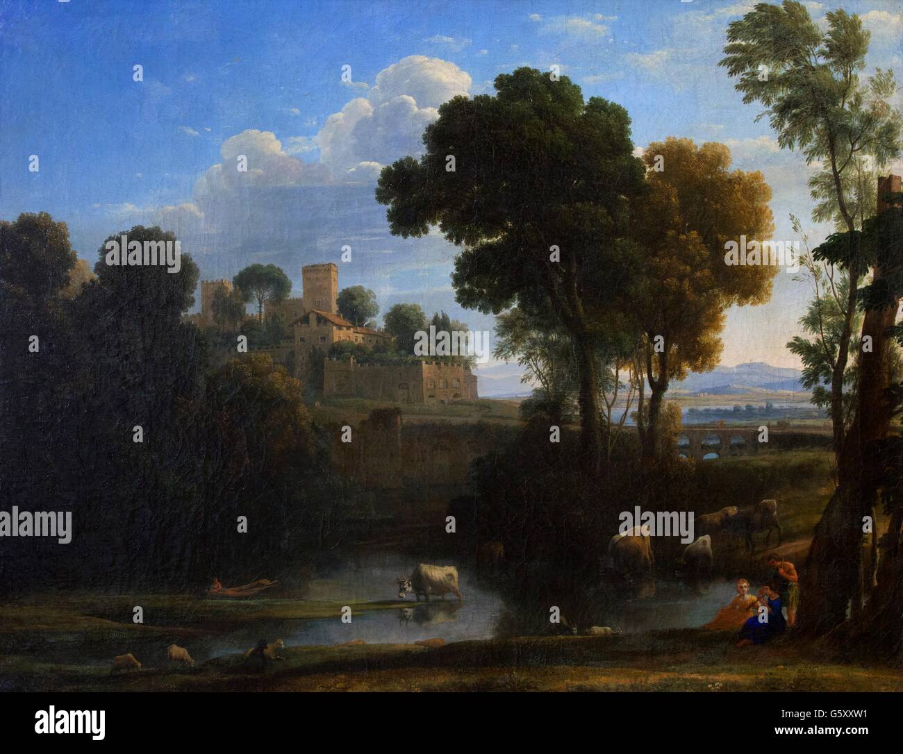 Italian Landscape, Claude Lorrain, 1648,  Hermitage State Museum, Saint Petersburg, Russia Stock Photo
