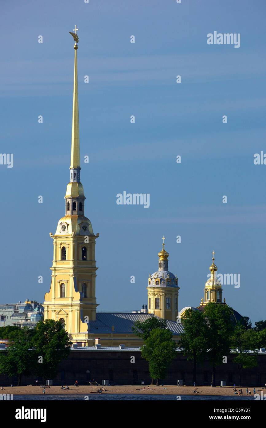Peter and Paul Fortress and the Saint Peter and Saint Paul Cathedral, Saint Petersburg, Russia Stock Photo