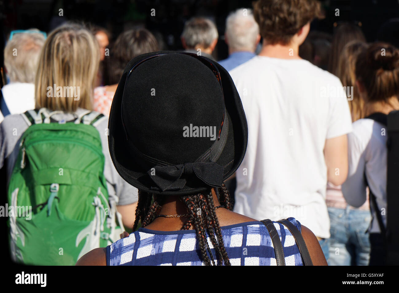 multiethnic crowd of people Stock Photo