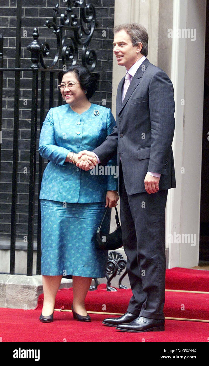 Megawati Soekarnoputri Meets Blair Stock Photo