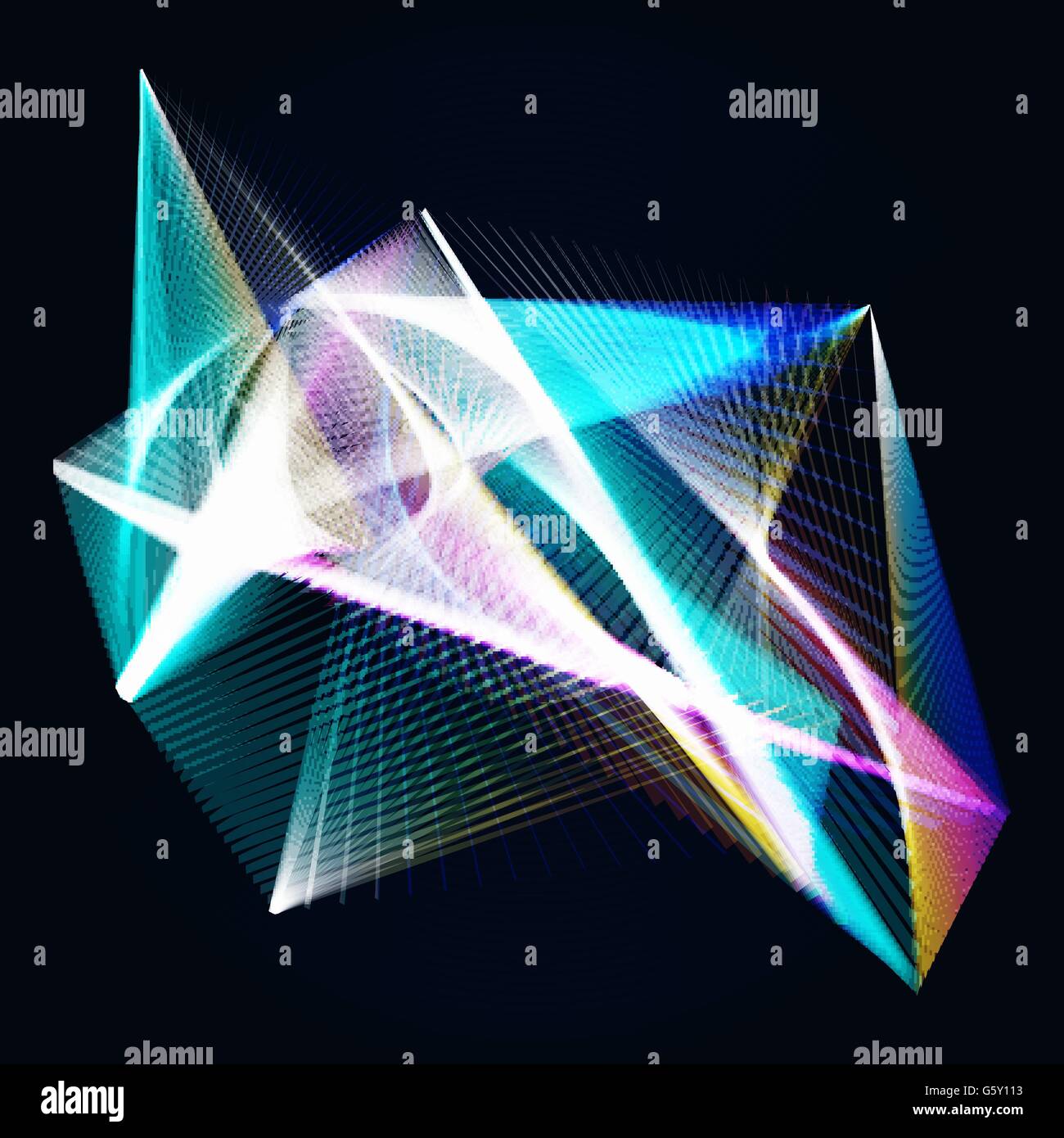 Lines shapes light abstract on blue dark background. Vector expanding ...